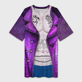 Платье-футболка 3D с принтом Фиолетовый костюм Джокера ,  |  | batman | jocer | jocker | joker | бэтмэн | джокер