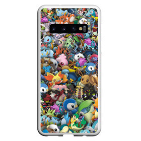 Чехол для Samsung Galaxy S10 с принтом Покемоны Стикербомбинг , Силикон | Область печати: задняя сторона чехла, без боковых панелей | go | pokemon | stikerbombing