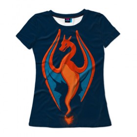 Женская футболка 3D с принтом Fire , 100% полиэфир ( синтетическое хлопкоподобное полотно) | прямой крой, круглый вырез горловины, длина до линии бедер | bulbasaur | pikachu | pokemon | squirtle | бальбазар | пикачу | покемон | сквиртл