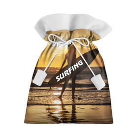 Подарочный 3D мешок с принтом Surfing , 100% полиэстер | Размер: 29*39 см | Тематика изображения на принте: волна | девушка | море | прикольные картинки | сёрфинг | солнце | спорт | экстрим
