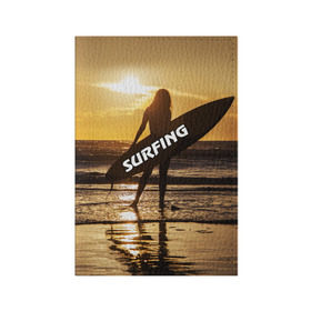 Обложка для паспорта матовая кожа с принтом Surfing , натуральная матовая кожа | размер 19,3 х 13,7 см; прозрачные пластиковые крепления | Тематика изображения на принте: волна | девушка | море | прикольные картинки | сёрфинг | солнце | спорт | экстрим