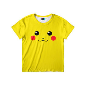 Детская футболка 3D с принтом Happy Pikachu , 100% гипоаллергенный полиэфир | прямой крой, круглый вырез горловины, длина до линии бедер, чуть спущенное плечо, ткань немного тянется | Тематика изображения на принте: 