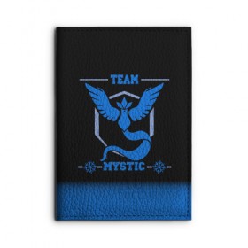 Обложка для автодокументов с принтом Team Mystic , натуральная кожа |  размер 19,9*13 см; внутри 4 больших “конверта” для документов и один маленький отдел — туда идеально встанут права | go | mystic | pokemon | team | покемон