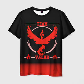Мужская футболка 3D с принтом Team Valor , 100% полиэфир | прямой крой, круглый вырез горловины, длина до линии бедер | go | pokemon | team | valor | покемон