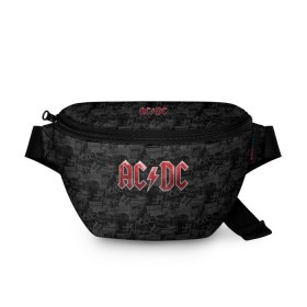 Поясная сумка 3D с принтом AC/DC , 100% полиэстер | плотная ткань, ремень с регулируемой длиной, внутри несколько карманов для мелочей, основное отделение и карман с обратной стороны сумки застегиваются на молнию | ac dc | acdc | rock | ангус янг | рок