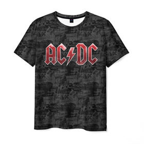 Мужская футболка 3D с принтом AC/DC , 100% полиэфир | прямой крой, круглый вырез горловины, длина до линии бедер | Тематика изображения на принте: ac dc | acdc | rock | ангус янг | рок