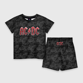 Детский костюм с шортами 3D с принтом AC DC ,  |  | ac dc | acdc | rock | ангус янг | рок