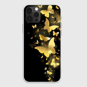 Чехол для iPhone 12 Pro Max с принтом Золотые бабочки , Силикон |  | Тематика изображения на принте: бабочки | девушкам | злато | золото