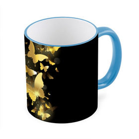 Кружка 3D с принтом Золотые бабочки , керамика | ёмкость 330 мл | Тематика изображения на принте: бабочки | девушкам | злато | золото