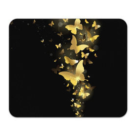Коврик прямоугольный с принтом Золотые бабочки , натуральный каучук | размер 230 х 185 мм; запечатка лицевой стороны | Тематика изображения на принте: бабочки | девушкам | злато | золото