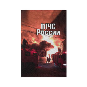 Обложка для паспорта матовая кожа с принтом МЧС , натуральная матовая кожа | размер 19,3 х 13,7 см; прозрачные пластиковые крепления | Тематика изображения на принте: мчс | пожарный | россии