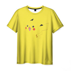 Мужская футболка 3D с принтом Пикачу , 100% полиэфир | прямой крой, круглый вырез горловины, длина до линии бедер | Тематика изображения на принте: пикачу
