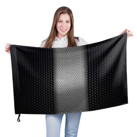Флаг 3D с принтом Кольчужка , 100% полиэстер | плотность ткани — 95 г/м2, размер — 67 х 109 см. Принт наносится с одной стороны | кольчуга | металл | сетка