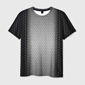 Мужская футболка 3D с принтом Кольчужка , 100% полиэфир | прямой крой, круглый вырез горловины, длина до линии бедер | Тематика изображения на принте: кольчуга | металл | сетка