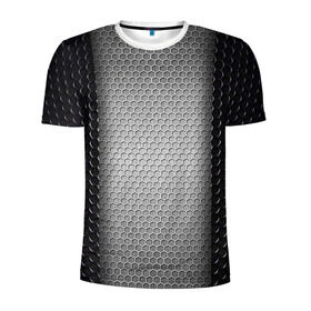 Мужская футболка 3D спортивная с принтом Кольчужка , 100% полиэстер с улучшенными характеристиками | приталенный силуэт, круглая горловина, широкие плечи, сужается к линии бедра | кольчуга | металл | сетка