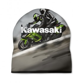 Шапка 3D с принтом Kawasaky. Rapid couple , 100% полиэстер | универсальный размер, печать по всей поверхности изделия | 