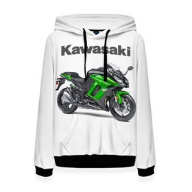 Женская толстовка 3D с принтом Kawasaky Ninja 1000 , 100% полиэстер  | двухслойный капюшон со шнурком для регулировки, мягкие манжеты на рукавах и по низу толстовки, спереди карман-кенгуру с мягким внутренним слоем. | kawasaky