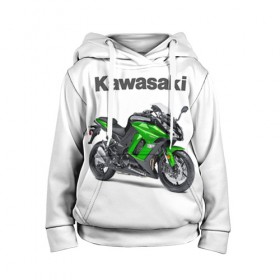 Детская толстовка 3D с принтом Kawasaky Ninja 1000 , 100% полиэстер | двухслойный капюшон со шнурком для регулировки, мягкие манжеты на рукавах и по низу толстовки, спереди карман-кенгуру с мягким внутренним слоем | Тематика изображения на принте: kawasaky