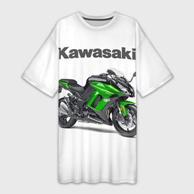 Платье-футболка 3D с принтом Kawasaky Ninja 1000 ,  |  | Тематика изображения на принте: kawasaky