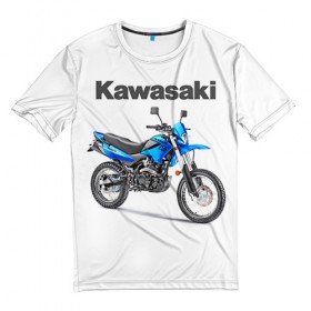 Мужская футболка 3D с принтом Kawasaky Stels 250 , 100% полиэфир | прямой крой, круглый вырез горловины, длина до линии бедер | kawasaky