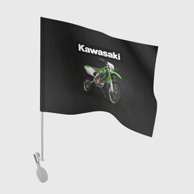 Флаг для автомобиля с принтом Kawasaky , 100% полиэстер | Размер: 30*21 см | Тематика изображения на принте: 