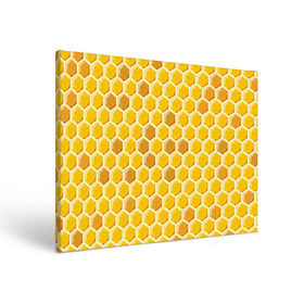 Холст прямоугольный с принтом Медовые соты , 100% ПВХ |  | арт | еда | мед | пчелы | соты