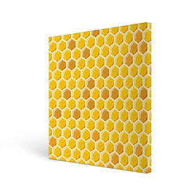 Холст квадратный с принтом Медовые соты , 100% ПВХ |  | Тематика изображения на принте: арт | еда | мед | пчелы | соты