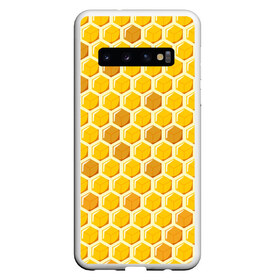 Чехол для Samsung Galaxy S10 с принтом Медовые соты , Силикон | Область печати: задняя сторона чехла, без боковых панелей | Тематика изображения на принте: арт | еда | мед | пчелы | соты