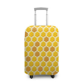 Чехол для чемодана 3D с принтом Медовые соты , 86% полиэфир, 14% спандекс | двустороннее нанесение принта, прорези для ручек и колес | арт | еда | мед | пчелы | соты