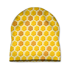 Шапка 3D с принтом Медовые соты , 100% полиэстер | универсальный размер, печать по всей поверхности изделия | арт | еда | мед | пчелы | соты