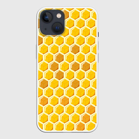 Чехол для iPhone 13 с принтом Медовые соты ,  |  | арт | еда | мед | пчелы | соты