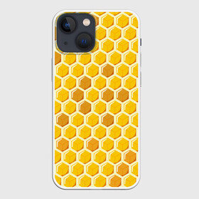 Чехол для iPhone 13 mini с принтом Медовые соты ,  |  | Тематика изображения на принте: арт | еда | мед | пчелы | соты