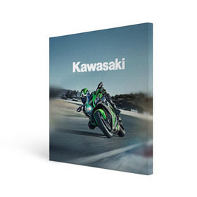 Холст квадратный с принтом Kawasaky sport , 100% ПВХ |  | Тематика изображения на принте: kawasaky