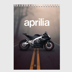 Скетчбук с принтом Aprilia RSV4 , 100% бумага
 | 48 листов, плотность листов — 100 г/м2, плотность картонной обложки — 250 г/м2. Листы скреплены сверху удобной пружинной спиралью | Тематика изображения на принте: aprilia