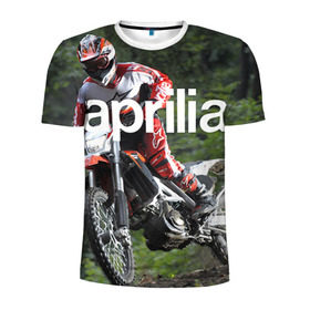 Мужская футболка 3D спортивная с принтом Aprilia RXV480 , 100% полиэстер с улучшенными характеристиками | приталенный силуэт, круглая горловина, широкие плечи, сужается к линии бедра | aprilia