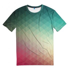 Мужская футболка 3D с принтом Геометрия , 100% полиэфир | прямой крой, круглый вырез горловины, длина до линии бедер | geometria | геометрические узоры | геометрия | градиент | квадраты | клетка | круги | ромбы | трайблы | узоры
