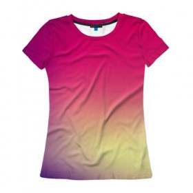 Женская футболка 3D с принтом Градиент , 100% полиэфир ( синтетическое хлопкоподобное полотно) | прямой крой, круглый вырез горловины, длина до линии бедер | 