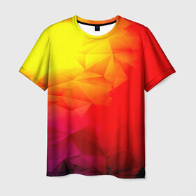 Мужская футболка 3D с принтом Too-Dye , 100% полиэфир | прямой крой, круглый вырез горловины, длина до линии бедер | красный | полигоны | яркий