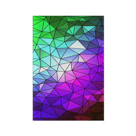 Обложка для паспорта матовая кожа с принтом Стекло мозаики , натуральная матовая кожа | размер 19,3 х 13,7 см; прозрачные пластиковые крепления | Тематика изображения на принте: полигон | разноцветный | треугольники