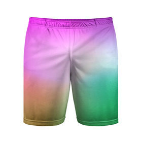 Мужские шорты 3D спортивные с принтом Сочетание красок ,  |  | градиент | пятна | разноцветные