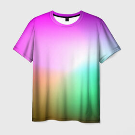 Мужская футболка 3D с принтом Сочетание красок , 100% полиэфир | прямой крой, круглый вырез горловины, длина до линии бедер | градиент | пятна | разноцветные