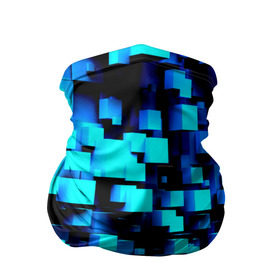 Бандана-труба 3D с принтом Кубическая текстура , 100% полиэстер, ткань с особыми свойствами — Activecool | плотность 150‒180 г/м2; хорошо тянется, но сохраняет форму | кубы | объем | синий