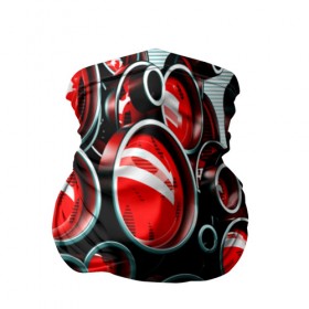 Бандана-труба 3D с принтом Texno music , 100% полиэстер, ткань с особыми свойствами — Activecool | плотность 150‒180 г/м2; хорошо тянется, но сохраняет форму | красный | окуляр