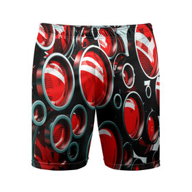 Мужские шорты 3D спортивные с принтом Texno music ,  |  | красный | окуляр