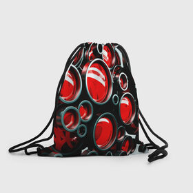 Рюкзак-мешок 3D с принтом Texno music , 100% полиэстер | плотность ткани — 200 г/м2, размер — 35 х 45 см; лямки — толстые шнурки, застежка на шнуровке, без карманов и подкладки | красный | окуляр