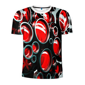 Мужская футболка 3D спортивная с принтом Texno music , 100% полиэстер с улучшенными характеристиками | приталенный силуэт, круглая горловина, широкие плечи, сужается к линии бедра | красный | окуляр