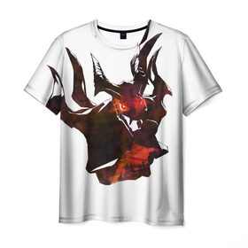Мужская футболка 3D с принтом Shadow Fiend , 100% полиэфир | прямой крой, круглый вырез горловины, длина до линии бедер | 