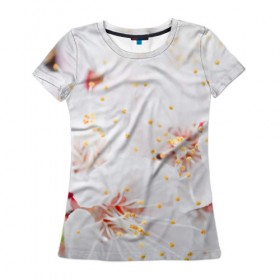 Женская футболка 3D с принтом Белая нежность , 100% полиэфир ( синтетическое хлопкоподобное полотно) | прямой крой, круглый вырез горловины, длина до линии бедер | белый | лепестки | прикольные картинки | цветочки | цветы