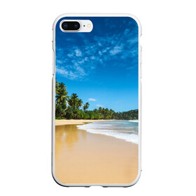 Чехол для iPhone 7Plus/8 Plus матовый с принтом Шикарный пляж , Силикон | Область печати: задняя сторона чехла, без боковых панелей | вода | голубое небо | жара | загар | зной | каникулы | купание | море | океан | отдых | отпуск | пальмы | песок | приключение | путешествие | туризм
