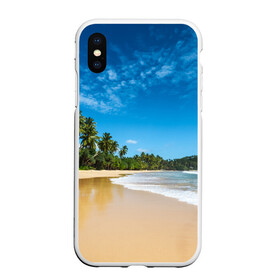 Чехол для iPhone XS Max матовый с принтом Шикарный пляж , Силикон | Область печати: задняя сторона чехла, без боковых панелей | вода | голубое небо | жара | загар | зной | каникулы | купание | море | океан | отдых | отпуск | пальмы | песок | приключение | путешествие | туризм